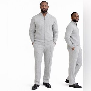 Men's Gray Wool Sweater Suit